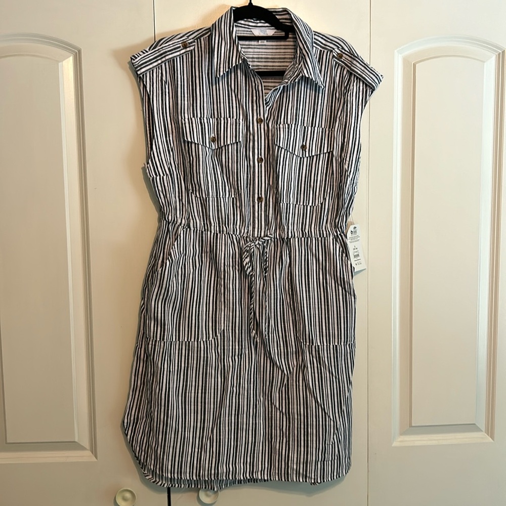 NWT Time and Tru Short Sleeve Utility Shirt Dress Size Large (12-14)